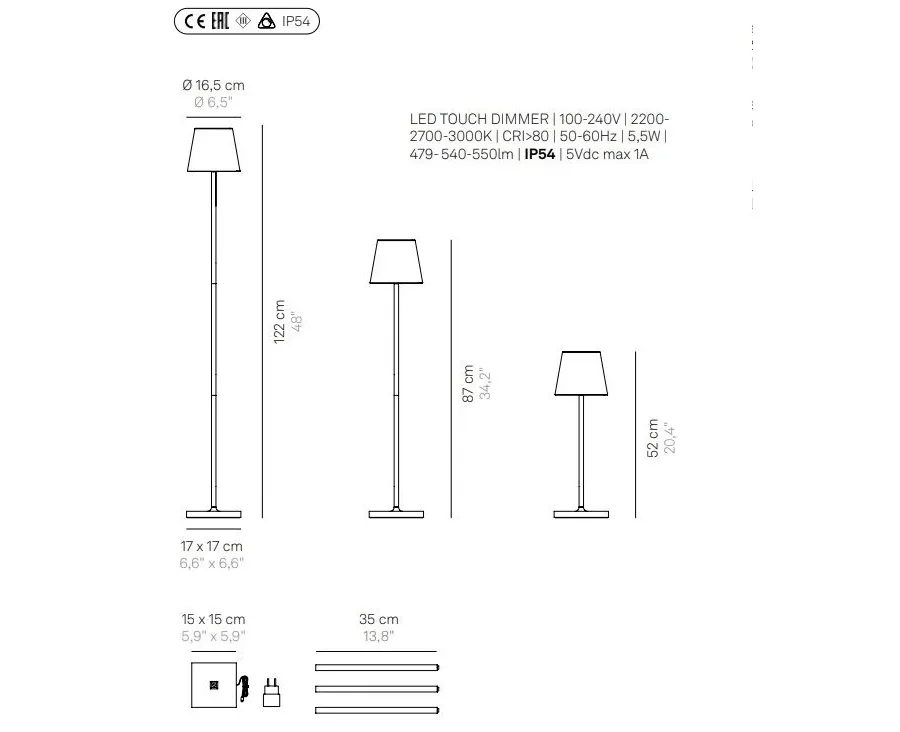 obrazek 2 Stylowa lampa stojąca z regulowaną wysokością do salonu