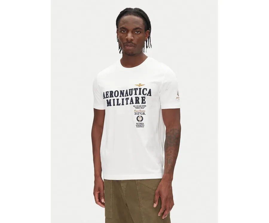 obrazek 1 Aeronautica Militare T-Shirt 251TS2401J592 Biały Regular Fit