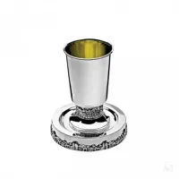 Picture Silver Jerusalem kiddush set with a unique shape - Zaramella Argenti