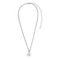 Zdjęcie Efektowny naszyjnik Wykonany ze srebra rodowanego, białych cyrkonii i emaliowanego łańcuszka