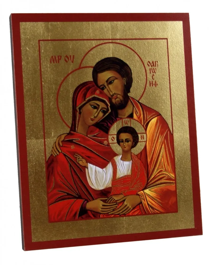 obrazek 2 Piękna Ikona Złocona Święta Rodzina 20x25 cm