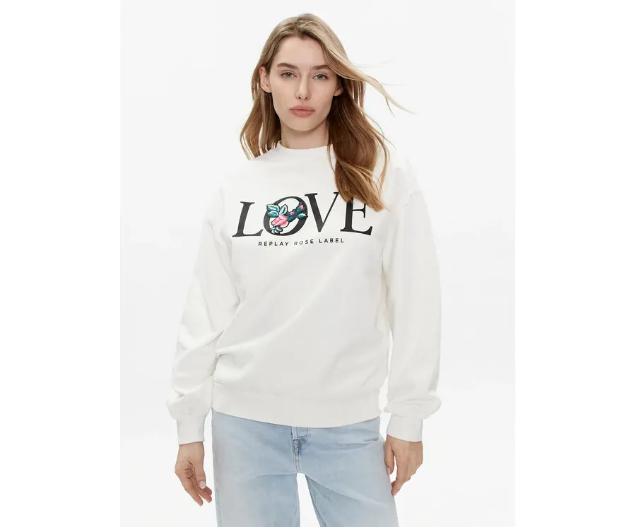 obrazek 1 Replay Bluza W3616C.000.22890CS Biały Relaxed Fit REPLAY