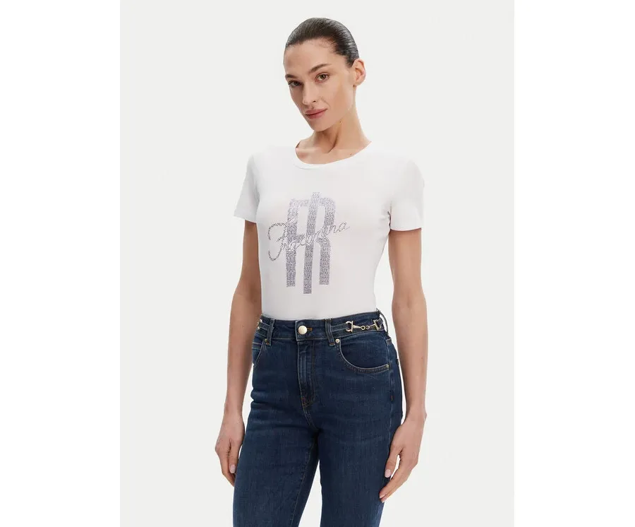 obrazek 1 Fracomina T-Shirt FP25ST3002J449N5 Biały Slim Fit