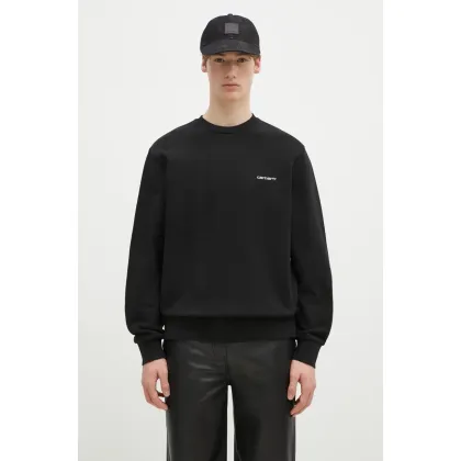 Zdjęcie Carhartt WIP bluza bawełniana Script Embroidery Sweat męska kolor czarny gładka I034496.0D2XX