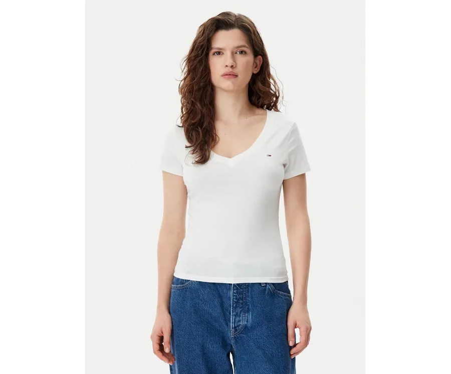 obrazek 1 Tommy Jeans T-Shirt DW0DW20458 Biały Slim Fit