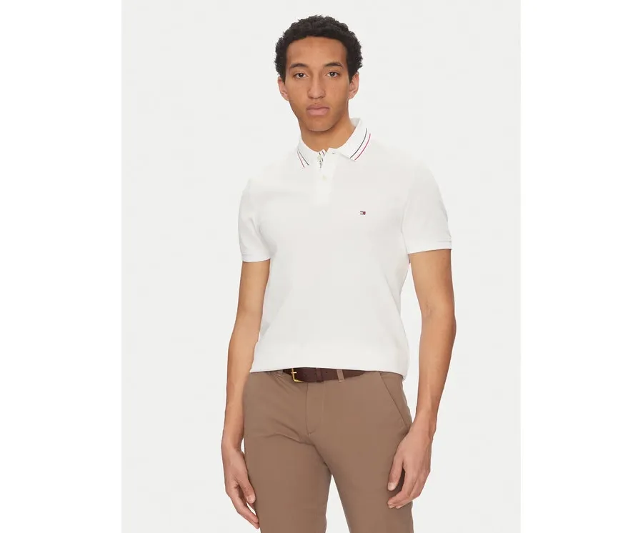 obrazek 1 Tommy Hilfiger Polo Placket Interest MW0MW38459 Biały Regular Fit