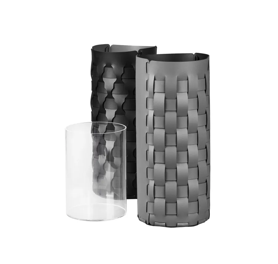 obrazek 2 Szary stojak na parasole Ø22xH51 cm z naturalnej skóry