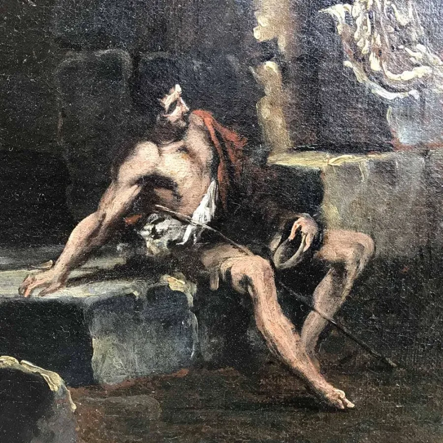obrazek 5 Capriccio z ruinami i figurami, obraz olejny na płótnie, z początku XVIII wieku