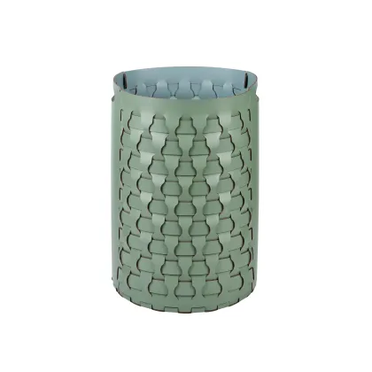 Zdjęcie Kosz Dubai Ø40xH57 cm wykonany ze skóry w kolorze liści eukaliptusa