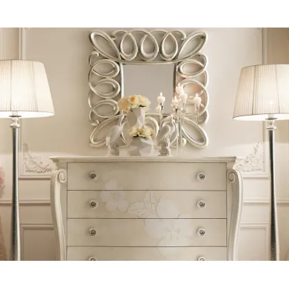 Zdjęcie Włoskie rzeźbione lustro Elodie kwadratowe 90cm - Avenanti