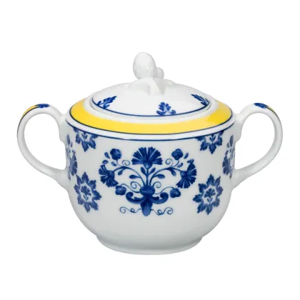 Zdjęcie Stylowa porcelanowa cukiernica z motywem inspirowanym haftem Castelo Branco - Vista Alegre