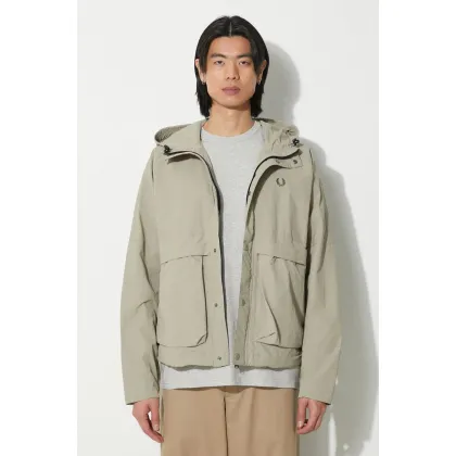 Zdjęcie Fred Perry kurtka Cropped Parka męska kolor szary przejściowa oversize J7813.U54