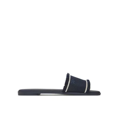 Zdjęcie Tommy Hilfiger Klapki Fringe Canvas Flat Sandal FW0FW08908 Granatowy