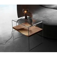 Picture Exclusive glass and wood Bifronte table
