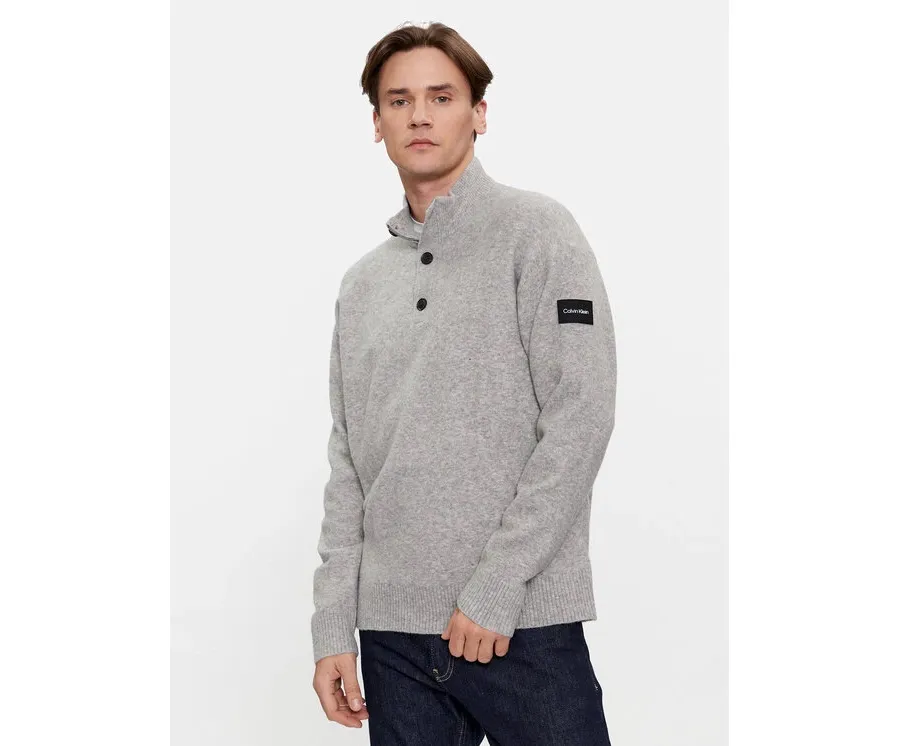 obrazek 1 Calvin Klein Sweter K10K111960 Szary Regular Fit