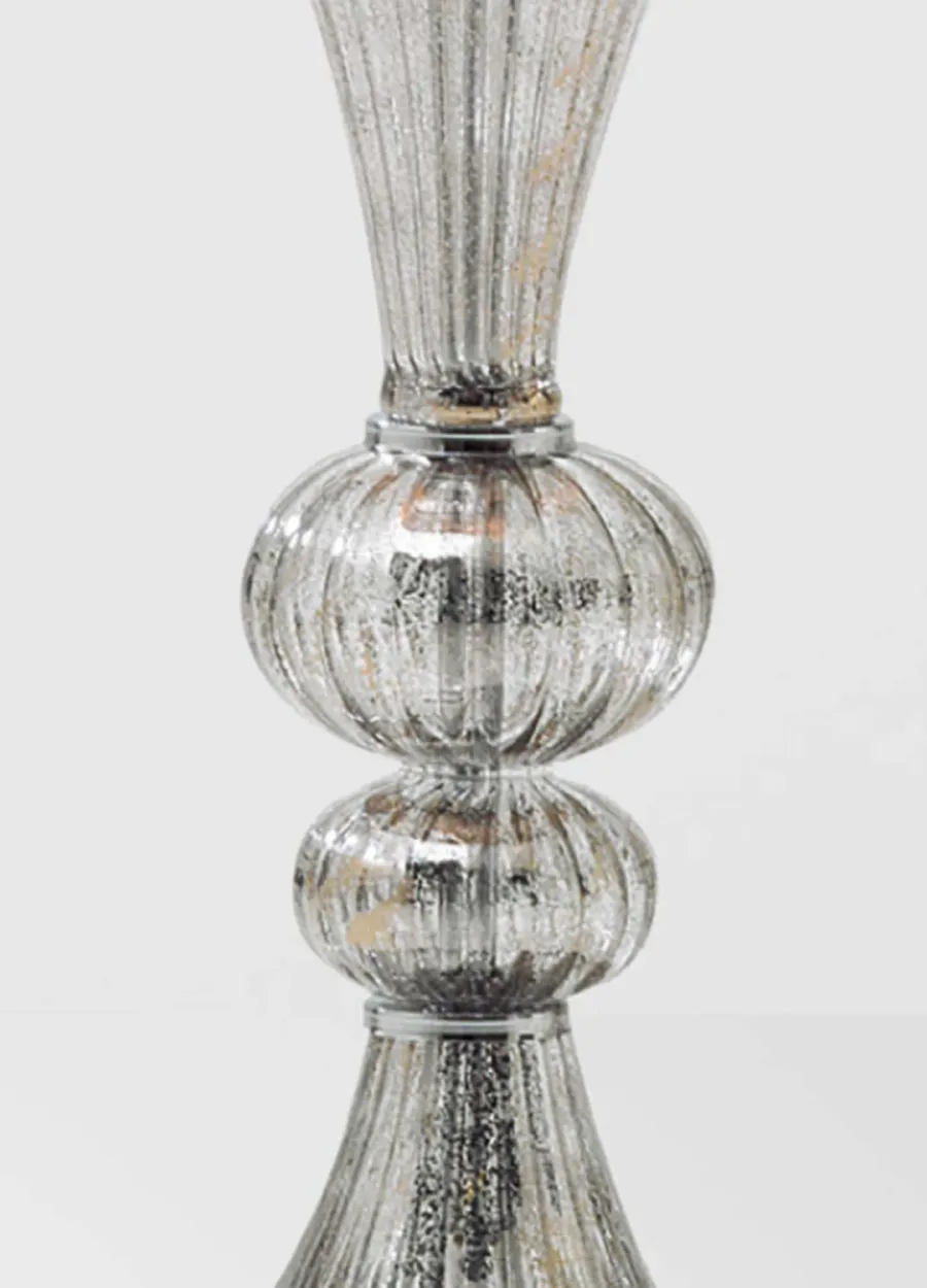obrazek 4 Szykowna lampa stołowa ze szkła Murano w kolorze platynowym duża