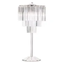Zdjęcie Stylowa lampa stołowa z przezroczystym trójściennym szkłem Murano – Il Paralume Marina