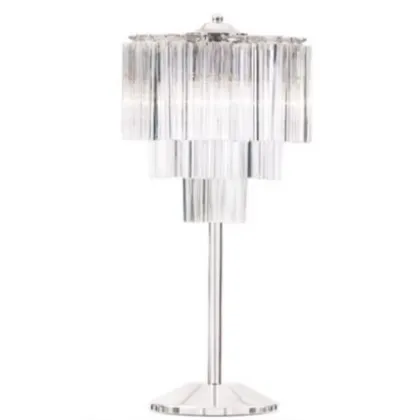 Picture Stylish table lamp with transparent three-walled Murano glass – Il Paralume Marina