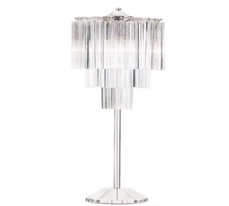 obrazek 1 Stylowa lampa stołowa z przezroczystym trójściennym szkłem Murano – Il Paralume Marina