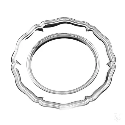 Picture Silver-plated round Settecento plate with unique rim – Zaramella Argenti