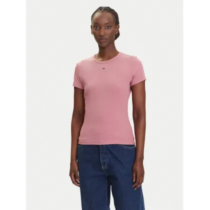 Zdjęcie Tommy Jeans T-Shirt Essential DW0DW17383 Różowy Slim Fit