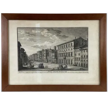 Picture View of Strada Giulia - an antique print from the 18th century