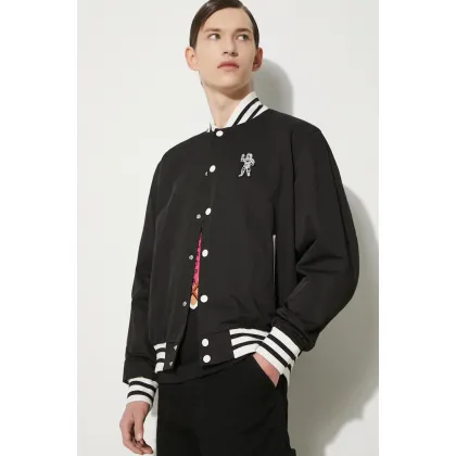 Zdjęcie Billionaire Boys Club kurtka bomber Arch Logo Lightweight Varsity męski kolor czarny przejściowa B24201
