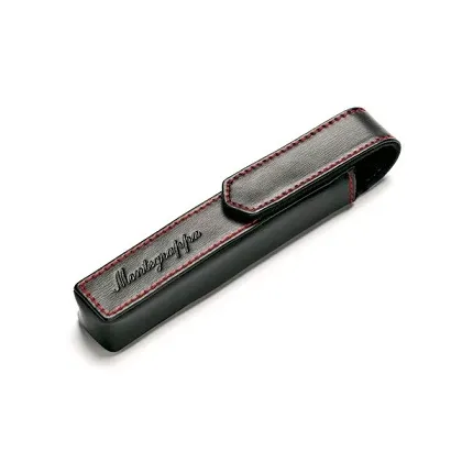 Zdjęcie Black Single Pen Pouch With Red Stitches Montegrappa
