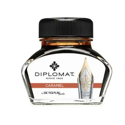 Picture Diplomat fountain pen ink in an inkwell - caramel, 30 ml