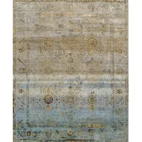 Picture Hand-woven silk and wool carpet from India - Jordan