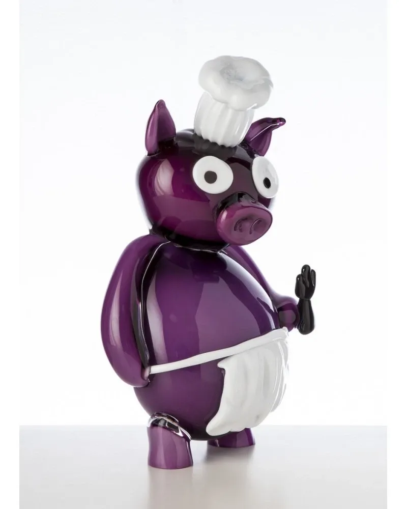 Picture Fantastyczna figurka ze szkła dmuchanego Murano „Chef Pork” na upominek dla kucharza
