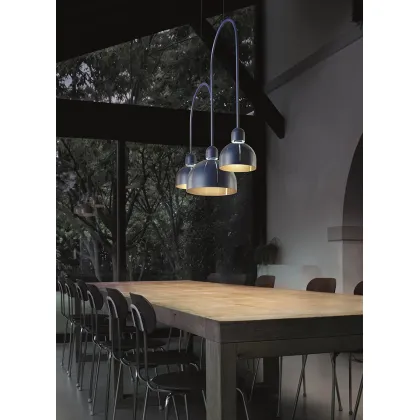 Zdjęcie Nowoczesne oświetlenie z Włoch - metalowy żyrandol 3-punktowy