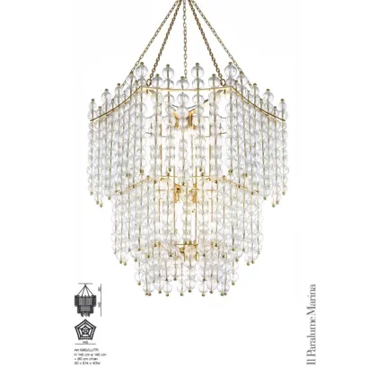 Zdjęcie Żyrandol w kształcie pięciokąta z kulek ze szkła Murano - Il Paralume Marina