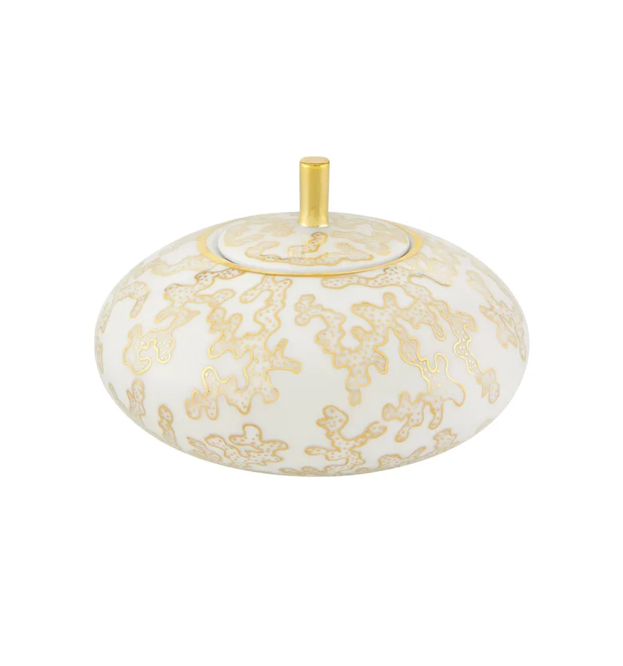 obrazek 1 Porcelanowa ozdobna cukiernica Caillouté z oryginalnym złotym wzorem - Vista Alegre