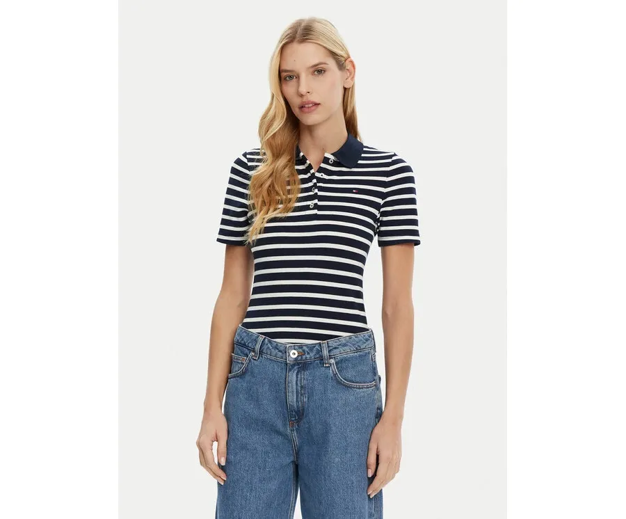 obrazek 1 Tommy Hilfiger Polo 1985 WW0WW43225 Granatowy Slim Fit