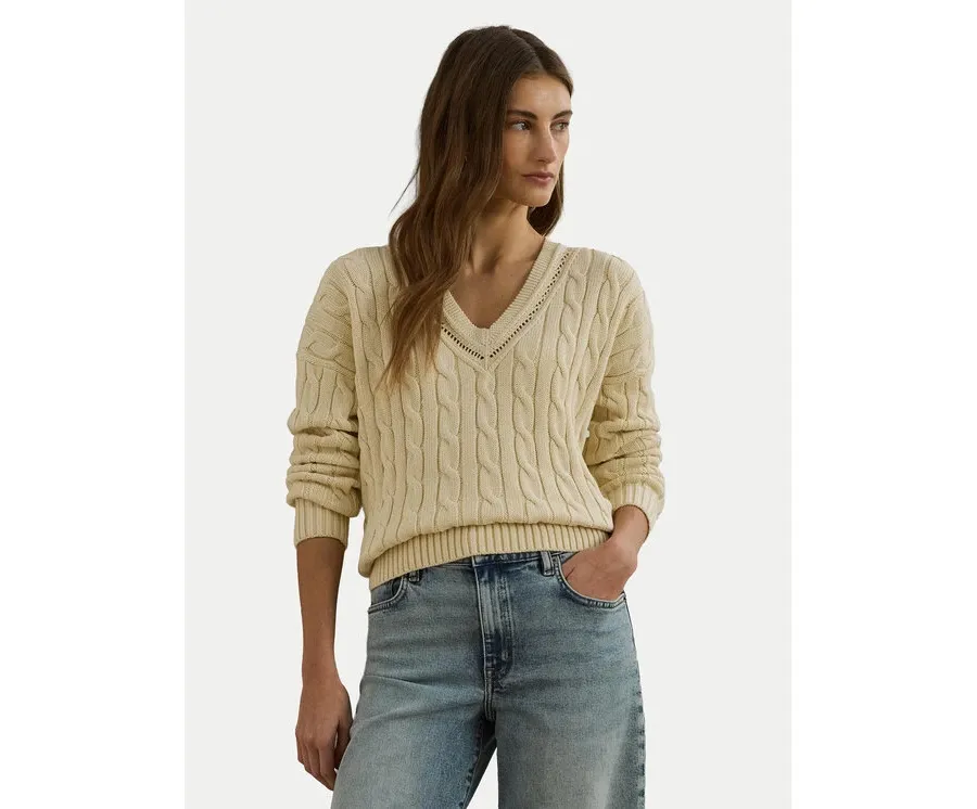 obrazek 1 LAUREN RALPH LAUREN Sweter 200971374002 Beżowy Relaxed Fit