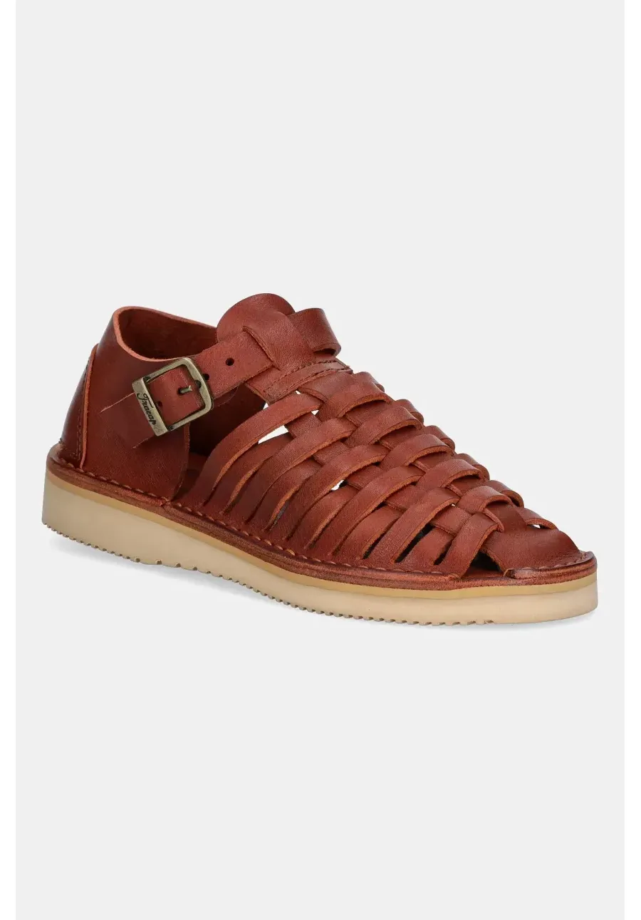 obrazek 1 Fracap sandały skórzane Sandals damskie kolor brązowy D025