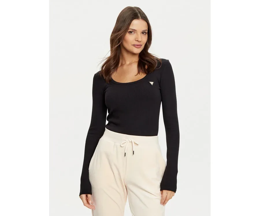 obrazek 1 Guess Bluzka V4BP07 K8RT2 Czarny Rib Fit