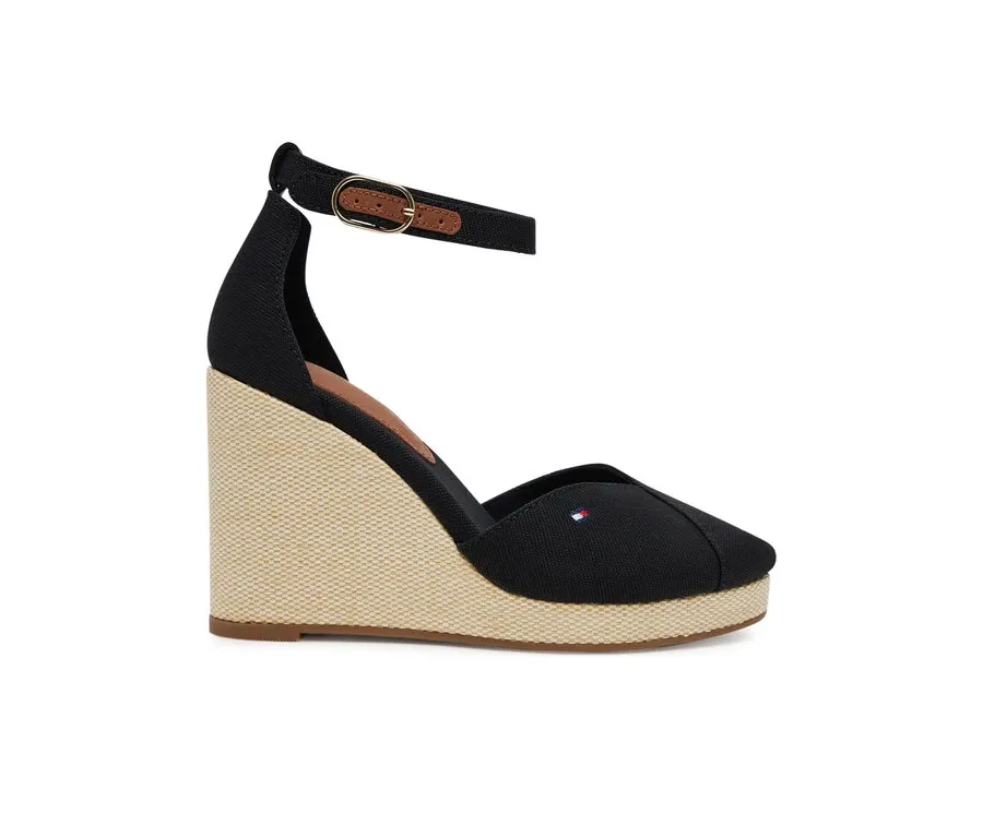 obrazek 1 Tommy Hilfiger Półbuty Flag High Wedge Espad Closed Toe FW0FW08494 Czarny