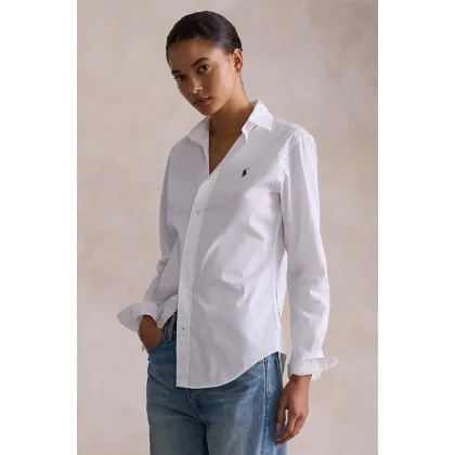 Zdjęcie Polo Ralph Lauren koszula bawełniana damska kolor biały regular z kołnierzykiem klasycznym