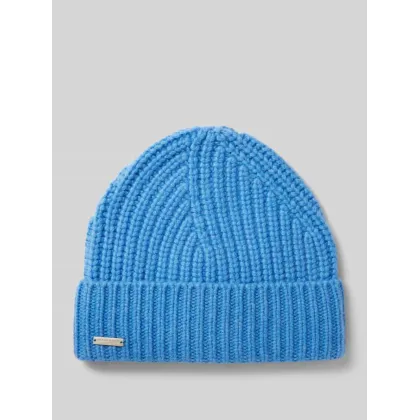 Zdjęcie Czapka beanie z czystego kaszmiru z detalem z logo