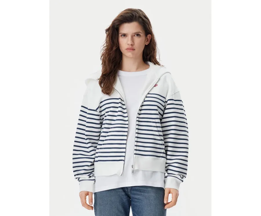 obrazek 1 Tommy Jeans Bluza Script Logo DW0DW20303 Biały Boxy Fit