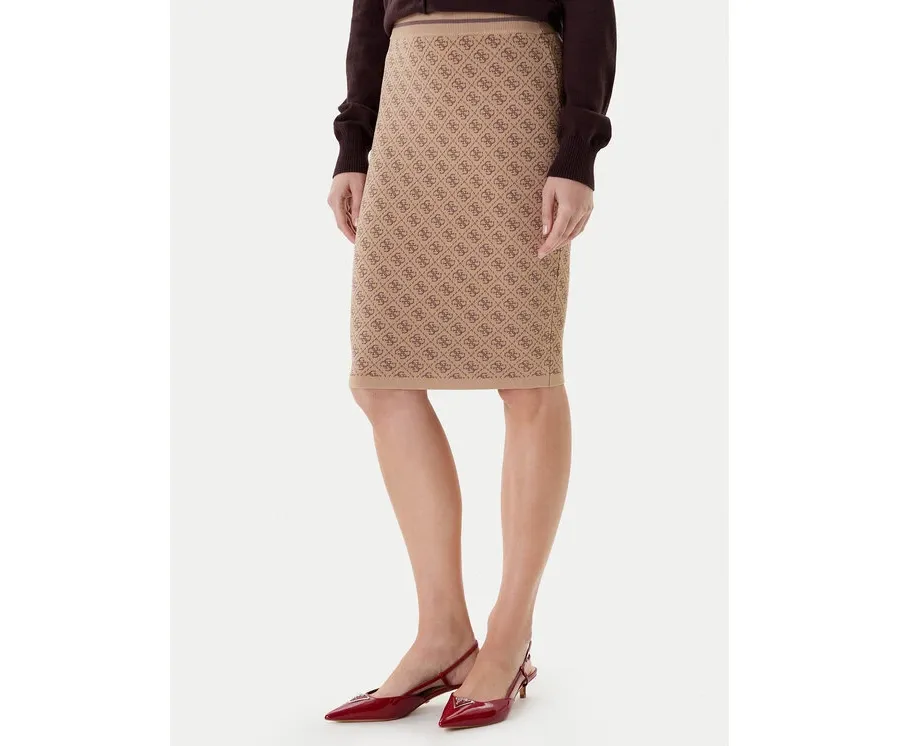 obrazek 1 Guess Spódnica ołówkowa W4BD53 Z37K0 Beżowy Regular Fit