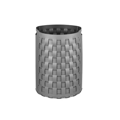Zdjęcie Pleciony szary kosz Bottega Ø40xH57 cm z wewnętrznym tekstylnym wkładem