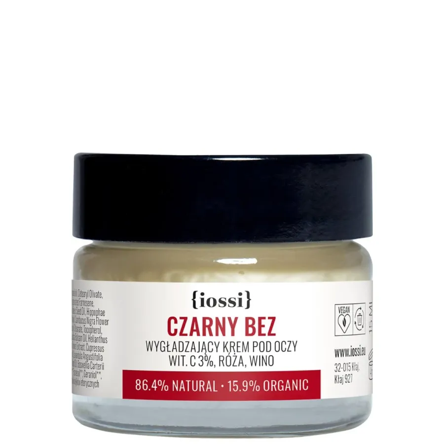 obrazek 1 Iossi Czarny Bez Wygładzający krem pod oczy Witamina C 3%, Róża, Wino  15 ml