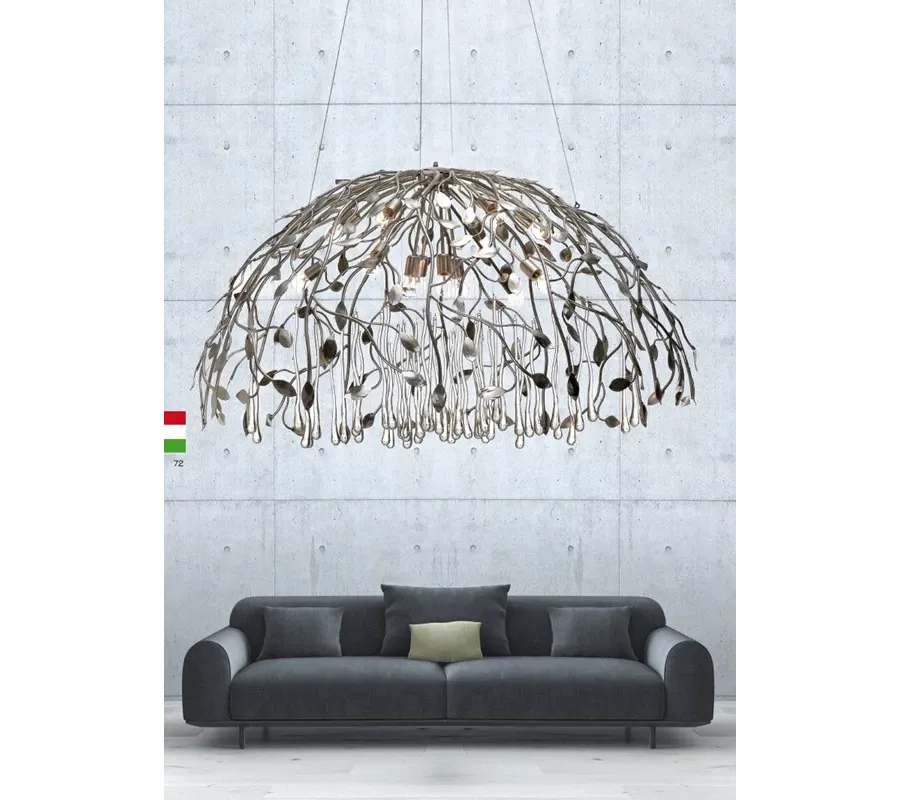 obrazek 2 Żyrandol „Dome” z zakrzywionymi kroplami ze szkła Murano - Il Paralume Marina
