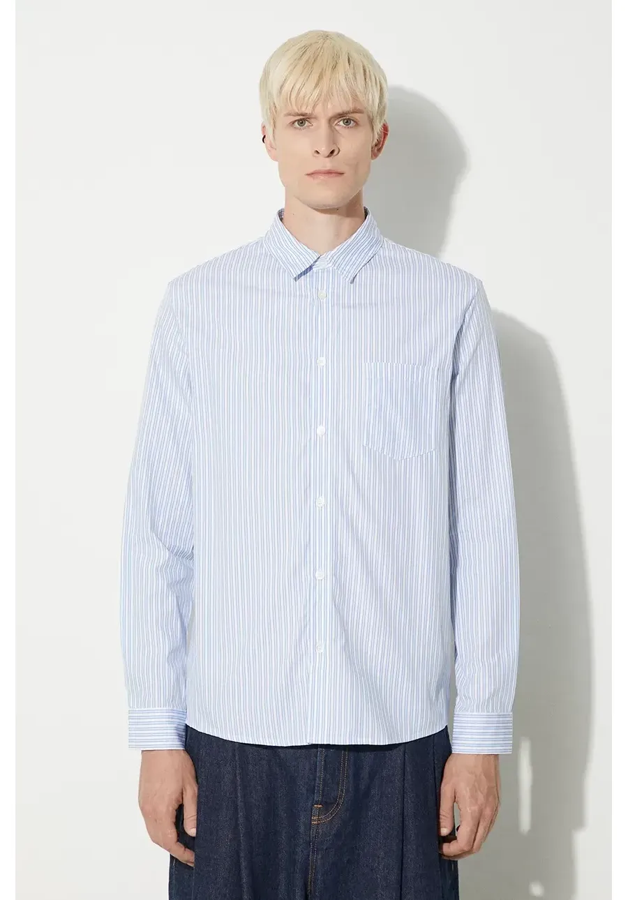 obrazek 1 A.P.C. koszula Chemise Clement męska kolor niebieski regular z kołnierzykiem klasycznym COHAI-H12512