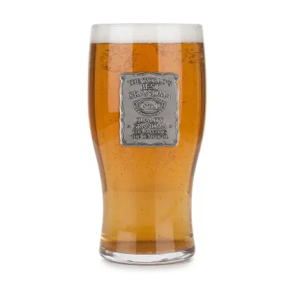 Zdjęcie Kufel do piwa z cynową etykietą - prezent dla szczególnej babci