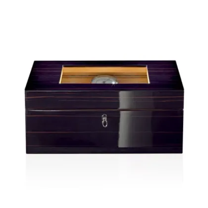 Picture Humidor with hygrometer and humidifiers for 100 cigars - Agresti