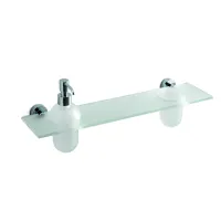 Picture Exclusive shelf with soap dispenser and toothbrush container – 3SC